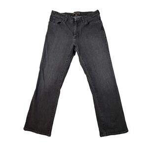 34 Heritage Men's 34.5x29.5 Black Charisma Gray Wash Straight Leg Stretch Jeans